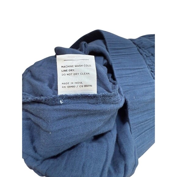 Pact Organic Cotton Women's Size XL Gauze Wide Leg Cropped Pants Blue - Coastal - Picture 6 of 10